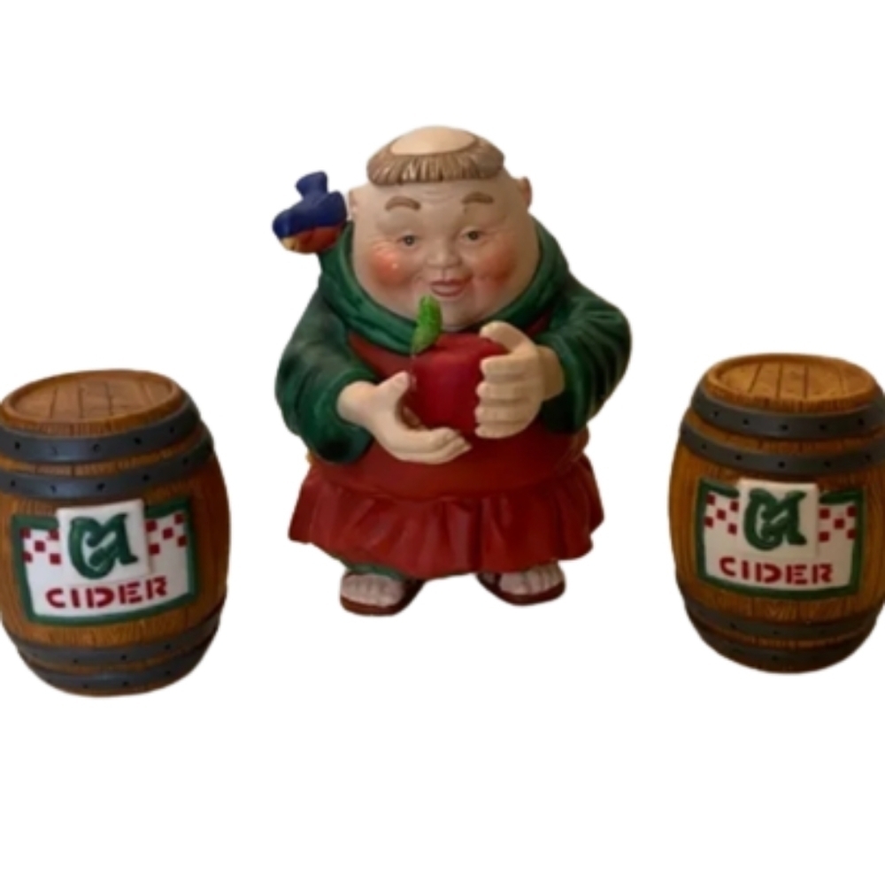 Department 56 Merry Makers Monk Samuel the Sampler & Cider Barrels